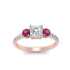 Load image into Gallery viewer, petite-micropave-asscher-cut-three-stone-diamond-engagement-ring-with-pink-sapphire-in-rose-gold-FD9383ASRGSADRPI-NL-RG