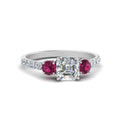 Thumbnail 25 - petite-micropave-asscher-cut-three-stone-diamond-engagement-ring-with-pink-sapphire-in-white-gold-FD9383ASRGSADRPI-NL-WG