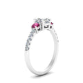Thumbnail 28 - petite-micropave-asscher-cut-three-stone-diamond-engagement-ring-with-pink-sapphire-in-white-gold-FD9383ASRGSADRPI-NL-WG