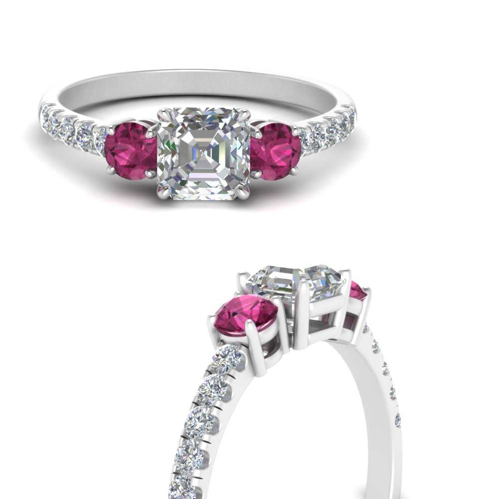 petite-micropave-asscher-cut-three-stone-diamond-engagement-ring-with-pink-sapphire-in-white-gold-FD9383ASRGSADRPI-NL-WG