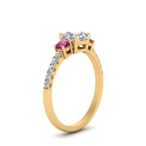 petite-micropave-asscher-cut-three-stone-diamond-engagement-ring-with-pink-sapphire-in-yellow-gold-FD9383ASRGSADRPI-NL-YG