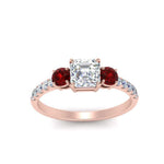 Load image into Gallery viewer, petite-micropave-asscher-cut-three-stone-diamond-engagement-ring-with-ruby-in-rose-gold-FD9383ASRGRUDR-NL-RG
