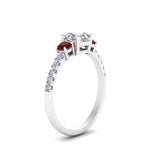 Load image into Gallery viewer, petite-micropave-asscher-cut-three-stone-diamond-engagement-ring-with-ruby-in-white-gold-FD9383ASRGRUDR-NL-WG
