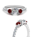 Thumbnail 69 - petite-micropave-asscher-cut-three-stone-diamond-engagement-ring-with-ruby-in-white-gold-FD9383ASRGRUDR-NL-WG