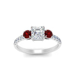 Load image into Gallery viewer, petite-micropave-asscher-cut-three-stone-diamond-engagement-ring-with-ruby-in-white-gold-FD9383ASRGRUDR-NL-WG
