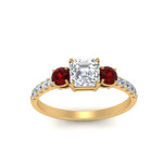 Load image into Gallery viewer, petite-micropave-asscher-cut-three-stone-diamond-engagement-ring-with-ruby-in-yellow-gold-FD9383ASRGRUDR-NL-YG
