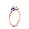 Load image into Gallery viewer, petite-micropave-asscher-cut-three-stone-diamond-engagement-ring-with-sapphire-in-rose-gold-FD9383ASRGSABL-NL-RG
