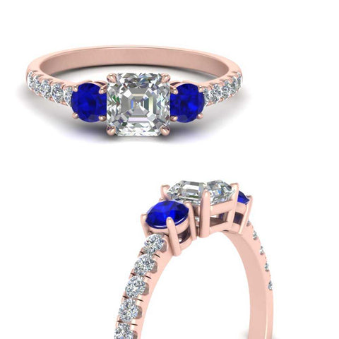 petite-micropave-asscher-cut-three-stone-diamond-engagement-ring-with-sapphire-in-rose-gold-FD9383ASRGSABL-NL-RG