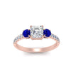 Load image into Gallery viewer, petite-micropave-asscher-cut-three-stone-diamond-engagement-ring-with-sapphire-in-rose-gold-FD9383ASRGSABL-NL-RG