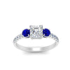 Load image into Gallery viewer, petite-micropave-asscher-cut-three-stone-diamond-engagement-ring-with-sapphire-in-white-gold-FD9383ASRGSABL-NL-WG