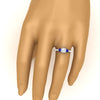 Load image into Gallery viewer, petite-micropave-asscher-cut-three-stone-diamond-engagement-ring-with-sapphire-in-white-gold-FD9383ASRGSABL-NL-WG