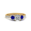 Load image into Gallery viewer, petite-micropave-asscher-cut-three-stone-diamond-engagement-ring-with-sapphire-in-yellow-gold-FD9383ASRGSABL-NL-YG