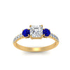 Load image into Gallery viewer, petite-micropave-asscher-cut-three-stone-diamond-engagement-ring-with-sapphire-in-yellow-gold-FD9383ASRGSABL-NL-YG