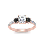 Load image into Gallery viewer, petite-micropave-asscher-cut-three-stone-engagement-ring-with-black-diamond-in-rose-gold-FD9383ASRGBLACK-NL-RG
