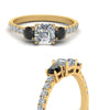 Load image into Gallery viewer, petite-micropave-asscher-cut-three-stone-engagement-ring-with-black-diamond-in-yellow-gold-FD9383ASRGBLACK-NL-YG
