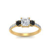 Load image into Gallery viewer, petite-micropave-asscher-cut-three-stone-engagement-ring-with-black-diamond-in-yellow-gold-FD9383ASRGBLACK-NL-YG