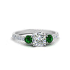 Load image into Gallery viewer, petite-micropave-cushion-cut-three-stone-diamond-engagement-ring-with-emerald-in-white-gold-FD9383CURGEMGR-NL-WG