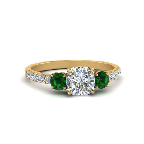 petite-micropave-cushion-cut-three-stone-diamond-engagement-ring-with-emerald-in-yellow-gold-FD9383CURGEMGR-NL-YG