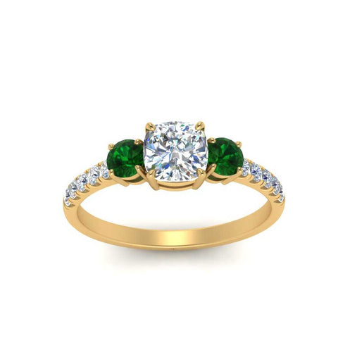 petite-micropave-cushion-cut-three-stone-diamond-engagement-ring-with-emerald-in-yellow-gold-FD9383CURGEMGR-NL-YG