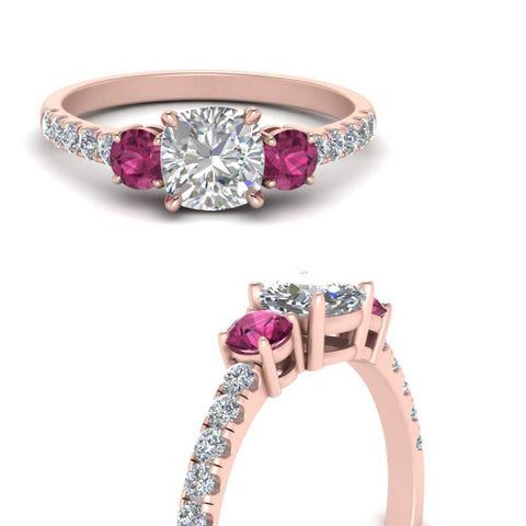 petite-micropave-cushion-cut-three-stone-diamond-engagement-ring-with-pink-sapphire-in-rose-gold-FD9383CURGSADRPI-NL-RG