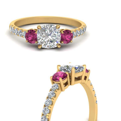 petite-micropave-cushion-cut-three-stone-diamond-engagement-ring-with-pink-sapphire-in-yellow-gold-FD9383CURGSADRPI-NL-YG