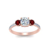 Load image into Gallery viewer, petite-micropave-cushion-cut-three-stone-diamond-engagement-ring-with-ruby-in-rose-gold-FD9383CURGRUDR-NL-RG