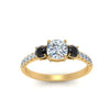 Load image into Gallery viewer, petite-micropave-cushion-cut-three-stone-engagement-ring-with-black-diamond-in-yellow-gold-FD9383CURGBLACK-NL-YG