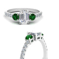 Thumbnail 53 - petite-micropave-emerald-cut-three-stone-diamond-engagement-ring-with-emerald-in-white-gold-FD9383EMRGEMGR-NL-WG