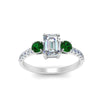 Load image into Gallery viewer, petite-micropave-emerald-cut-three-stone-diamond-engagement-ring-with-emerald-in-white-gold-FD9383EMRGEMGR-NL-WG