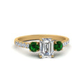 Thumbnail 58 - petite-micropave-emerald-cut-three-stone-diamond-engagement-ring-with-emerald-in-yellow-gold-FD9383EMRGEMGR-NL-YG