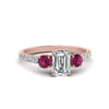 Load image into Gallery viewer, petite-micropave-emerald-cut-three-stone-diamond-engagement-ring-with-pink-sapphire-in-rose-gold-FD9383EMRGSADRPI-NL-RG
