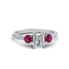 Load image into Gallery viewer, petite-micropave-emerald-cut-three-stone-diamond-engagement-ring-with-pink-sapphire-in-white-gold-FD9383EMRGSADRPI-NL-WG