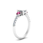 Load image into Gallery viewer, petite-micropave-emerald-cut-three-stone-diamond-engagement-ring-with-pink-sapphire-in-white-gold-FD9383EMRGSADRPI-NL-WG
