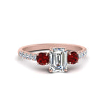 Load image into Gallery viewer, petite-micropave-emerald-cut-three-stone-diamond-engagement-ring-with-ruby-in-rose-gold-FD9383EMRGRUDR-NL-RG
