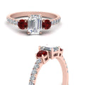 Thumbnail 63 - petite-micropave-emerald-cut-three-stone-diamond-engagement-ring-with-ruby-in-rose-gold-FD9383EMRGRUDR-NL-RG