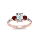 Load image into Gallery viewer, petite-micropave-emerald-cut-three-stone-diamond-engagement-ring-with-ruby-in-rose-gold-FD9383EMRGRUDR-NL-RG
