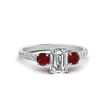 Load image into Gallery viewer, petite-micropave-emerald-cut-three-stone-diamond-engagement-ring-with-ruby-in-white-gold-FD9383EMRGRUDR-NL-WG
