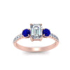 Load image into Gallery viewer, petite-micropave-emerald-cut-three-stone-diamond-engagement-ring-with-sapphire-in-rose-gold-FD9383EMRGSABL-NL-RG
