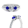 Thumbnail 11 - petite-micropave-emerald-cut-three-stone-diamond-engagement-ring-with-sapphire-in-white-gold-FD9383EMRGSABL-NL-WG