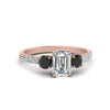 Load image into Gallery viewer, petite-micropave-emerald-cut-three-stone-engagement-ring-with-black-diamond-in-rose-gold-FD9383EMRGBLACK-NL-RG