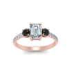 Load image into Gallery viewer, petite-micropave-emerald-cut-three-stone-engagement-ring-with-black-diamond-in-rose-gold-FD9383EMRGBLACK-NL-RG