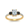 Load image into Gallery viewer, petite-micropave-emerald-cut-three-stone-engagement-ring-with-black-diamond-in-yellow-gold-FD9383EMRGBLACK-NL-YG