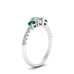 Load image into Gallery viewer, petite-micropave-heart-shaped-three-stone-diamond-engagement-ring-with-emerald-in-white-gold-FD-9383HTRGEMGR-NL-WG
