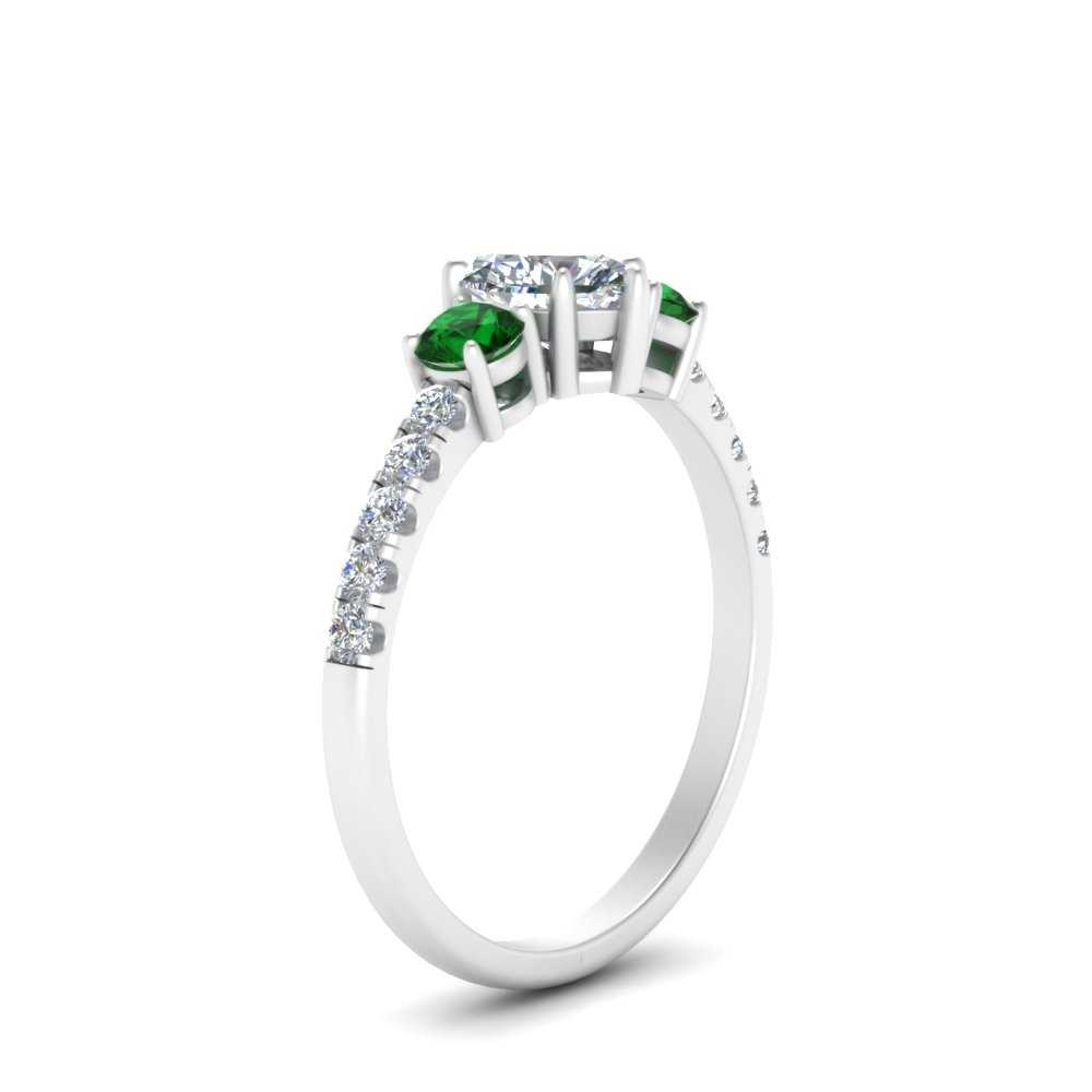 petite-micropave-heart-shaped-three-stone-diamond-engagement-ring-with-emerald-in-white-gold-FD-9383HTRGEMGR-NL-WG