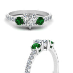 Load image into Gallery viewer, petite-micropave-heart-shaped-three-stone-diamond-engagement-ring-with-emerald-in-white-gold-FD-9383HTRGEMGR-NL-WG
