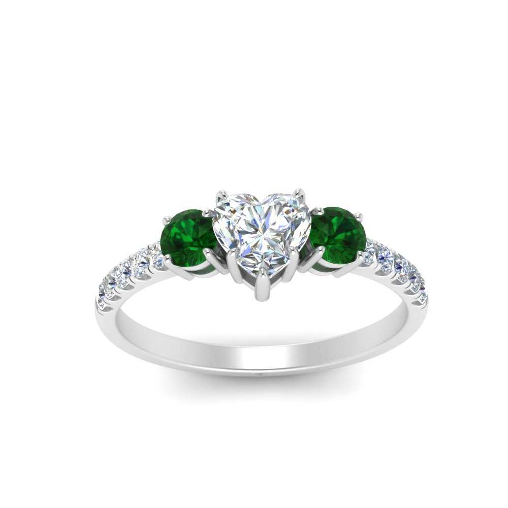 petite-micropave-heart-shaped-three-stone-diamond-engagement-ring-with-emerald-in-white-gold-FD-9383HTRGEMGR-NL-WG