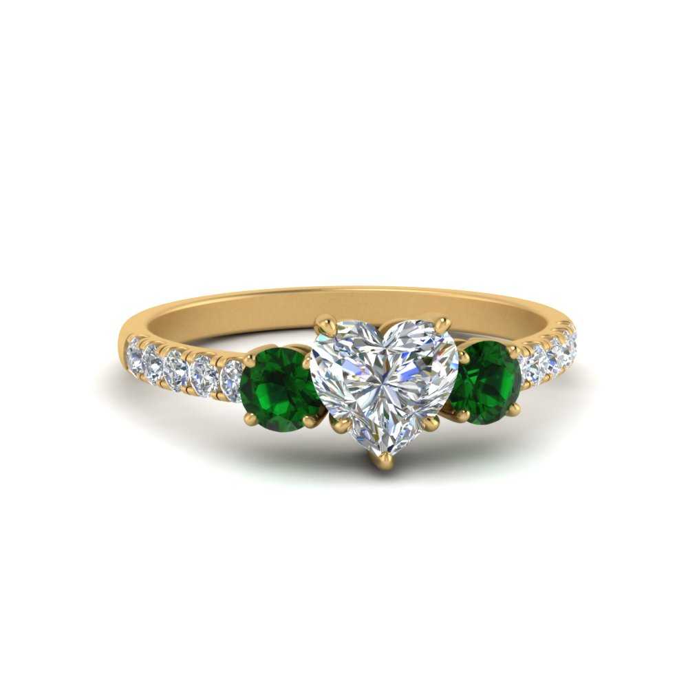 petite-micropave-heart-shaped-three-stone-diamond-engagement-ring-with-emerald-in-yellow-gold-FD-9383HTRGEMGR-NL-YG
