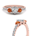 Load image into Gallery viewer, petite-micropave-heart-shaped-three-stone-diamond-engagement-ring-with-orange-sapphire-in-rose-gold-FD9383HTRGSAOR-NL-RG
