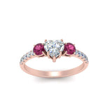 Load image into Gallery viewer, petite-micropave-heart-shaped-three-stone-diamond-engagement-ring-with-pink-sapphire-in-rose-gold-FD9383HTRGSADRPI-NL-RG
