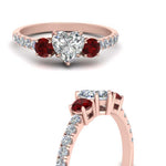 Load image into Gallery viewer, petite-micropave-heart-shaped-three-stone-diamond-engagement-ring-with-ruby-in-rose-gold-FD9383HTRGRUDR-NL-RG